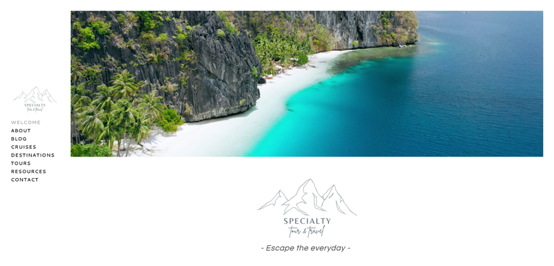 Specialty travel home page image